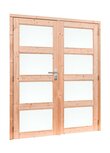 Douglas dubbele 4-ruits deur inclusief kozijn, 168 x 201 cm, onbehandeld