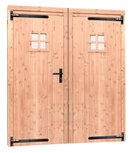 Douglas dubbele 1-ruits deur inclusief kozijn, 168 x 201 cm, onbehandeld