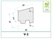 Onderlat V-2 glaslat