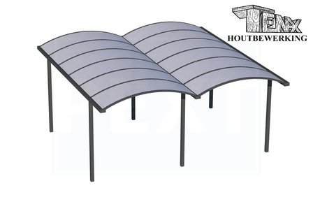 Dubbele Boog Carport 406cm diep