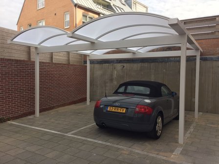 Dubbele Boog Carport 606cm diep Zonder tussenstaanders