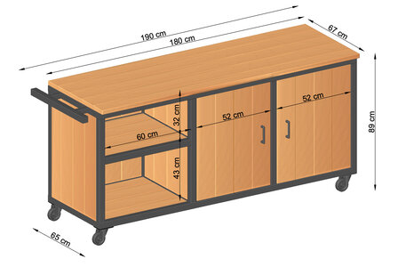 Buitenkeuken Acero 180cm