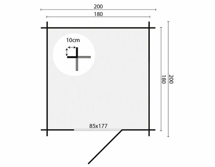 Blokhut Richard 200x200cm