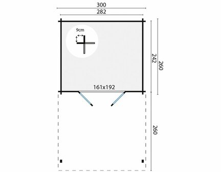 Blokhut Georg 300x260cm