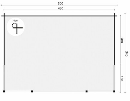 Blokhutprieel Konstantin 500x340cm