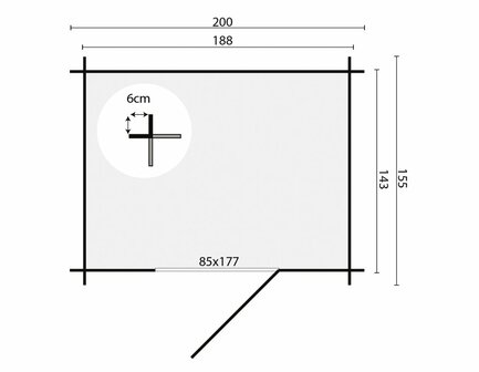 Blokhut Irina 200x155cm