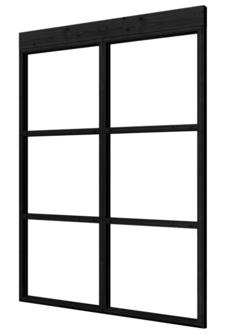 Complete set steellook glaswand zwart 165,2 x 224 cm