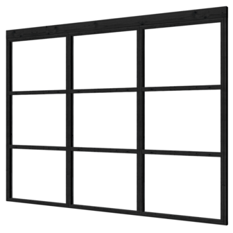 Complete set steellook glaswand zwart 348 x 224 cm