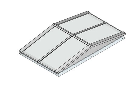 Zadeldak 1745mm breed x 3050mm diep incl. Ge&iuml;soleerd glas