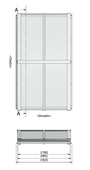 Zadeldak 1745mm breed x 3050mm diep incl. Ge&iuml;soleerd glas