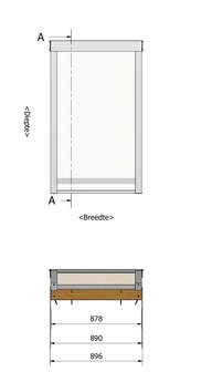 Daklicht Douglas 762mm breed x 1250mm diep incl. gelaagd glas