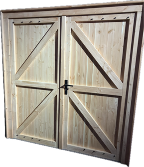 Douglas dubbele deur extra breed  255 x 209 cm, onbehandeld