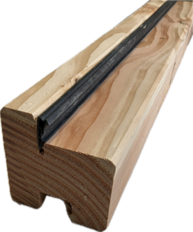 Kozijnhout met rubber 3m tbv deur