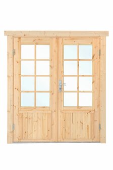 Dubbele deur+kozijn, vuren, dubbel glas DL7 159 x 188 cm