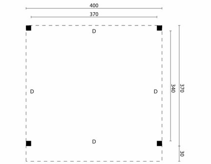 DHZ Rijssen Douglas 400 x 400 cm zwart ge&iuml;mpregneerd