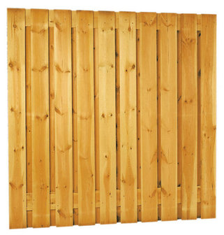 Schutting grenen 21-planks 16 mm 180 x 180 cm, verticaal recht.