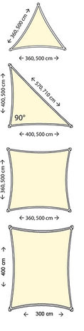 Coolfit Schaduwdoeken vierkant 360x360