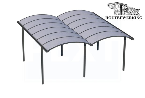 Dubbele Boog Carport 306cm diep