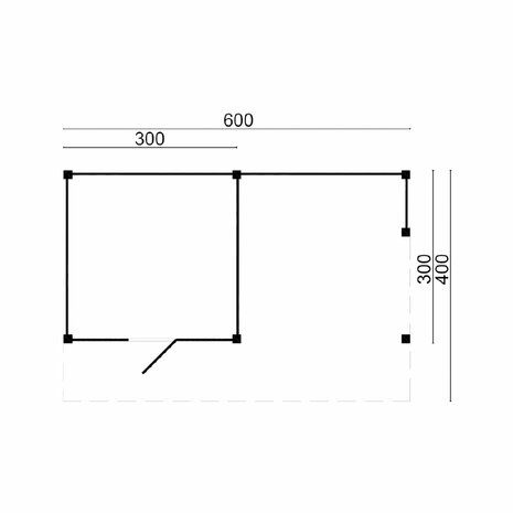 DHZ Kapschuur Markelo zwart 600x400cm