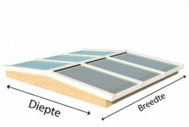 Zadeldak Douglas 2940mm breed incl. polycarbonaat