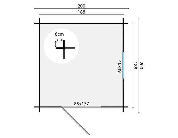 Blokhut Argo 200x200cm