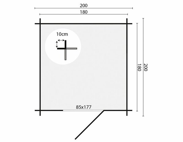 Blokhut Richard 200x200cm