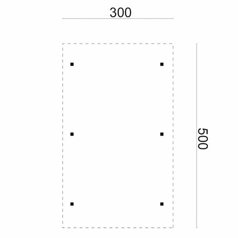 Carport 300x500cm Enkel /Aanbouw (excl. dakbedekking)