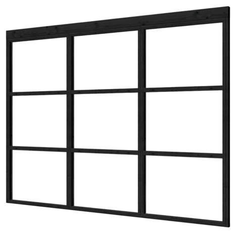 Complete set steellook glaswand zwart 397,2 x 224 cm