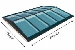 Zadeldak 1745mm breed x 3050mm diep incl. Geïsoleerd glas