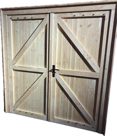 Douglas dubbele deur extra breed  255 x 209 cm, onbehandeld