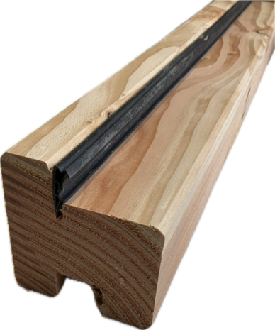 Kozijnhout met rubber 0.95 m tbv deur