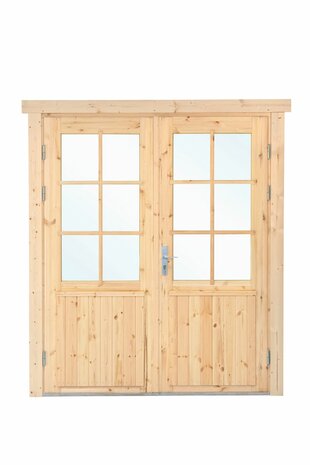 Dubbele deur+kozijn dubbel glas, vuren, XL 181.5 x 215 cm rechtsdraaiend