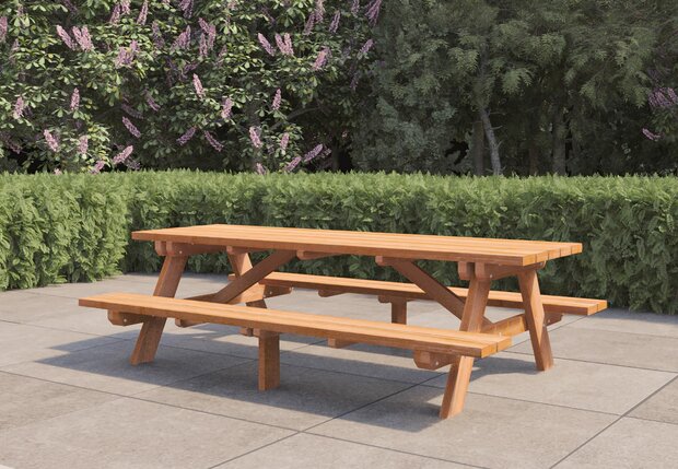 Hardhouten picknicktafel Giant 250cm