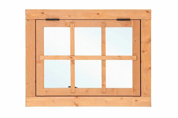 Douglas uitzetraam 90 x 70 cm met dubbel glas