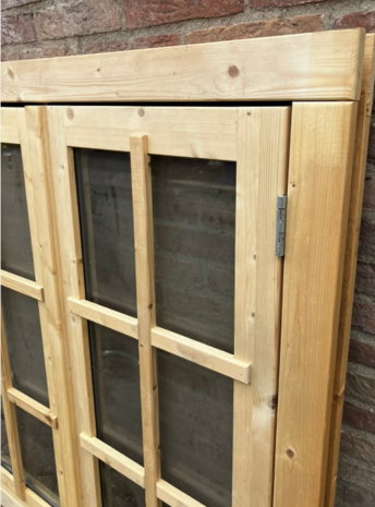 Dubbel uitzetraam vuren met dubbel glas 112x120.5