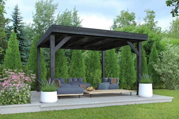 DHZ Rijssen Douglas 400 x 400 cm zwart ge&iuml;mpregneerd